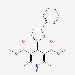 molecular formula C21H21NO5 B11981596 Dimethyl 2,6-dimethyl-4-(5-phenylfuran-2-yl)-1,4-dihydropyridine-3,5-dicarboxylate 