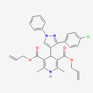 diallyl 4-[3-(4-chlorophenyl)-1-phenyl-1H-pyrazol-4-yl]-2,6-dimethyl-1,4-dihydro-3,5-pyridinedicarboxylate