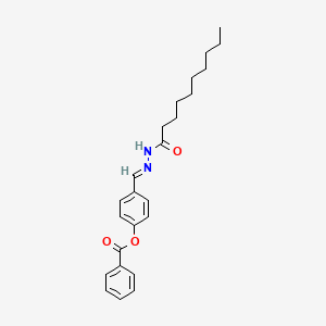 molecular formula C24H30N2O3 B11981729 4-(2-Decanoylcarbohydrazonoyl)phenyl benzoate CAS No. 303086-68-2