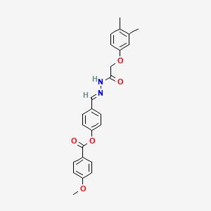 4-[(E)-{2-[(3,4-dimethylphenoxy)acetyl]hydrazinylidene}methyl]phenyl 4-methoxybenzoate