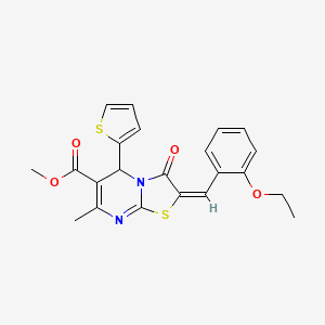 Methyl (2E)-2-(2-ethoxybenzylidene)-7-methyl-3-oxo-5-(2-thienyl)-2,3-dihydro-5H-[1,3]thiazolo[3,2-A]pyrimidine-6-carboxylate