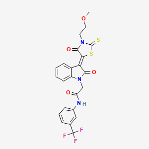 2-{(3Z)-3-[3-(2-methoxyethyl)-4-oxo-2-thioxo-1,3-thiazolidin-5-ylidene]-2-oxo-2,3-dihydro-1H-indol-1-yl}-N-[3-(trifluoromethyl)phenyl]acetamide