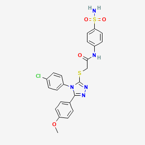 2-{[4-(4-chlorophenyl)-5-(4-methoxyphenyl)-4H-1,2,4-triazol-3-yl]sulfanyl}-N-(4-sulfamoylphenyl)acetamide