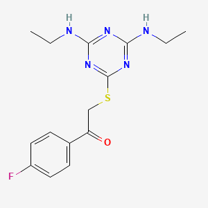 2-{[4,6-Bis(ethylamino)-1,3,5-triazin-2-yl]thio}-1-(4-fluorophenyl)ethanone