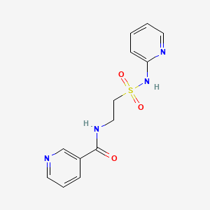 molecular formula C13H14N4O3S B1198193 2-(Nicotinoylaminoethanesulfonylamino)pyridine CAS No. 31644-54-9