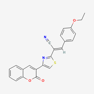 3-(4-Ethoxyphenyl)-2-(4-(2-oxo-2H-chromen-3-YL)-1,3-thiazol-2-YL)acrylonitrile