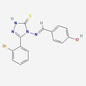 4-(((3-(2-Bromophenyl)-5-mercapto-4H-1,2,4-triazol-4-YL)imino)methyl)phenol