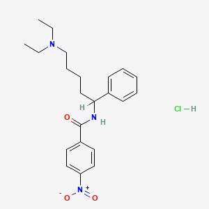 molecular formula C22H30ClN3O3 B1198205 N-[5-(二乙氨基)-1-苯基戊基]-4-硝基苯甲酰胺盐酸盐 CAS No. 157832-56-9