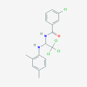 molecular formula C17H16Cl4N2O B11982116 3-chloro-N-[2,2,2-trichloro-1-(2,4-dimethylanilino)ethyl]benzamide 