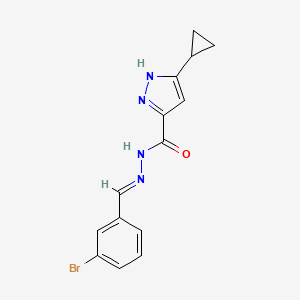 N'-[(E)-(3-bromophenyl)methylidene]-3-cyclopropyl-1H-pyrazole-5-carbohydrazide