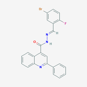 molecular formula C23H15BrFN3O B11982200 N'-[(E)-(5-bromo-2-fluorophenyl)methylidene]-2-phenyl-4-quinolinecarbohydrazide 