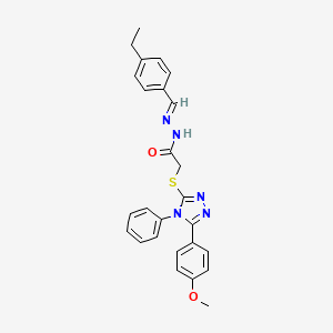 molecular formula C26H25N5O2S B11982274 N'-[(E)-(4-ethylphenyl)methylidene]-2-{[5-(4-methoxyphenyl)-4-phenyl-4H-1,2,4-triazol-3-yl]sulfanyl}acetohydrazide 