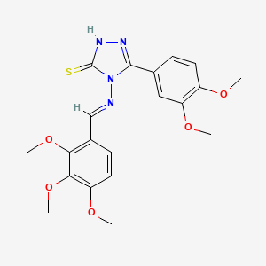 5-(3,4-Dimethoxyphenyl)-4-{[(E)-(2,3,4-trimethoxyphenyl)methylidene]amino}-4H-1,2,4-triazol-3-YL hydrosulfide