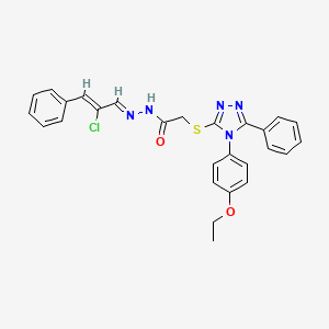 N'-[(1E,2Z)-2-chloro-3-phenylprop-2-en-1-ylidene]-2-{[4-(4-ethoxyphenyl)-5-phenyl-4H-1,2,4-triazol-3-yl]sulfanyl}acetohydrazide