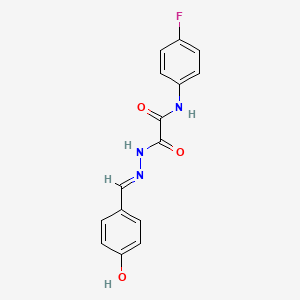 N-(4-fluorophenyl)-2-[(2E)-2-(4-hydroxybenzylidene)hydrazino]-2-oxoacetamide