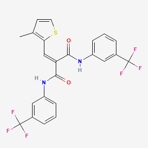 molecular formula C23H16F6N2O2S B11982389 2-[(3-methylthiophen-2-yl)methylidene]-N,N'-bis[3-(trifluoromethyl)phenyl]propanediamide 