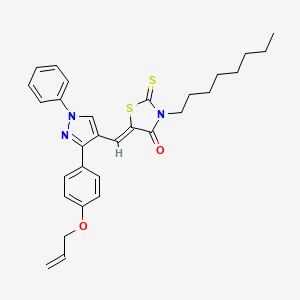 molecular formula C30H33N3O2S2 B11982407 (5Z)-5-({3-[4-(allyloxy)phenyl]-1-phenyl-1H-pyrazol-4-yl}methylene)-3-octyl-2-thioxo-1,3-thiazolidin-4-one 