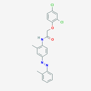 molecular formula C22H19Cl2N3O2 B11982427 2-(2,4-dichlorophenoxy)-N-{2-methyl-4-[(E)-(2-methylphenyl)diazenyl]phenyl}acetamide CAS No. 324072-72-2