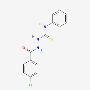 molecular formula C14H12ClN3OS B11982455 2-(4-Chlorobenzoyl)-N-phenylhydrazinecarbothioamide CAS No. 93034-60-7