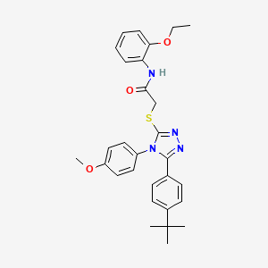 molecular formula C29H32N4O3S B11982461 2-{[5-(4-tert-butylphenyl)-4-(4-methoxyphenyl)-4H-1,2,4-triazol-3-yl]sulfanyl}-N-(2-ethoxyphenyl)acetamide 