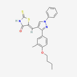 (5Z)-5-{[3-(4-butoxy-3-methylphenyl)-1-phenyl-1H-pyrazol-4-yl]methylene}-2-thioxo-1,3-thiazolidin-4-one