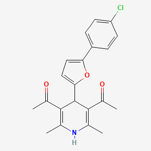 1,1'-{4-[5-(4-Chlorophenyl)furan-2-yl]-2,6-dimethyl-1,4-dihydropyridine-3,5-diyl}diethanone