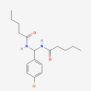 molecular formula C17H25BrN2O2 B11982534 N-[(4-bromophenyl)(pentanamido)methyl]pentanamide 