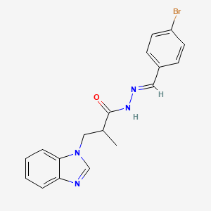 3-(1H-benzimidazol-1-yl)-N'-[(E)-(4-bromophenyl)methylidene]-2-methylpropanehydrazide