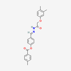 4-[(E)-{2-[(3,4-dimethylphenoxy)acetyl]hydrazinylidene}methyl]phenyl 4-methylbenzoate