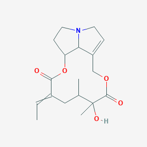 molecular formula C18H25NO5 B1198255 4-乙叉-7-羟基-6,7-二甲基-2,9-二氧杂-14-氮杂三环[9.5.1.014,17]十七烷-11-烯-3,8-二酮 