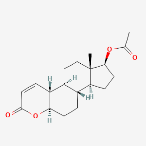 molecular formula C19H26O4 B1198256 17β-羟基-4-氧杂-5α-雌甾-1-烯-3-酮乙酸酯 CAS No. 17976-27-1