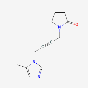 molecular formula C12H15N3O B1198262 1-[4-(5-methyl-1H-imidazol-1-yl)-2-butynyl]-2-pyrrolidinone 