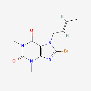 molecular formula C11H13BrN4O2 B11982691 8-Bromo-7-(2-butenyl)-1,3-dimethyl-3,7-dihydro-1H-purine-2,6-dione 