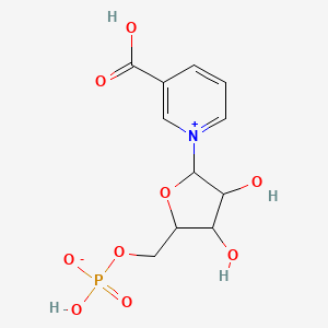 molecular formula C11H14NO9P B1198272 NaMN;(c)micro-Nicotinic Acid Mononucleotide;(c)micro-Nicotinic Acid Mon;3-Carboxy-1-methylpyridiniumiodid 