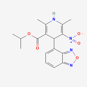 molecular formula C17H18N4O5 B1198273 Propan-2-yl 4-(2,1,3-benzoxadiazol-4-yl)-2,6-dimethyl-5-nitro-1,4-dihydropyridine-3-carboxylate 