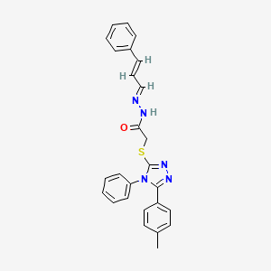 2-{[5-(4-methylphenyl)-4-phenyl-4H-1,2,4-triazol-3-yl]sulfanyl}-N'-[(1E,2E)-3-phenylprop-2-en-1-ylidene]acetohydrazide