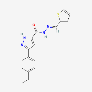 molecular formula C17H16N4OS B11982805 3-(4-ethylphenyl)-N'-[(E)-thiophen-2-ylmethylidene]-1H-pyrazole-5-carbohydrazide 