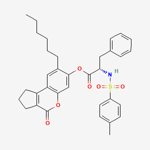 8-Hexyl-4-oxo-1,2,3,4-tetrahydrocyclopenta[C]chromen-7-YL (2S)-2-{[(4-methylphenyl)sulfonyl]amino}-3-phenylpropanoate