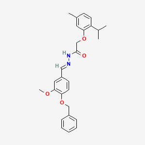 N'-{(E)-[4-(benzyloxy)-3-methoxyphenyl]methylidene}-2-[5-methyl-2-(propan-2-yl)phenoxy]acetohydrazide