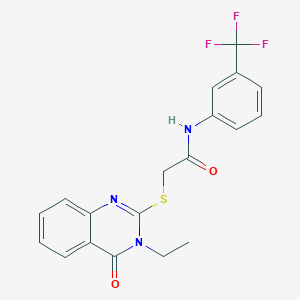 2-[(3-ethyl-4-oxo-3,4-dihydroquinazolin-2-yl)sulfanyl]-N-[3-(trifluoromethyl)phenyl]acetamide