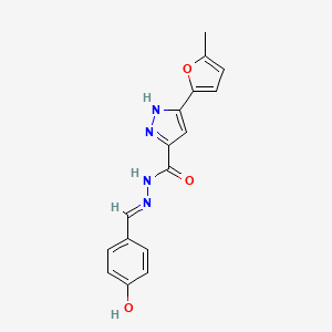 N'-(4-Hydroxybenzylidene)-3-(5-methylfuran-2-yl)-1H-pyrazole-5-carbohydrazide