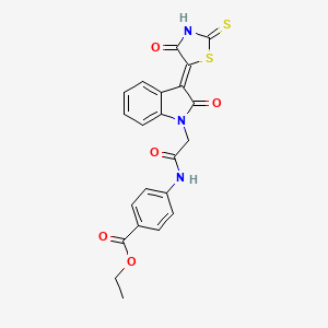 ethyl 4-({[(3Z)-2-oxo-3-(4-oxo-2-thioxo-1,3-thiazolidin-5-ylidene)-2,3-dihydro-1H-indol-1-yl]acetyl}amino)benzoate