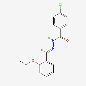 molecular formula C16H15ClN2O2 B11982884 4-chloro-N'-(2-ethoxybenzylidene)benzohydrazide CAS No. 303083-06-9