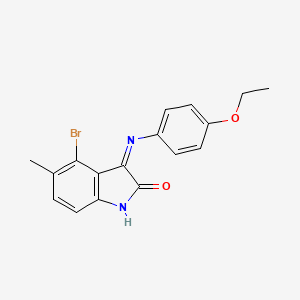 (3E)-4-bromo-3-[(4-ethoxyphenyl)imino]-5-methyl-1,3-dihydro-2H-indol-2-one