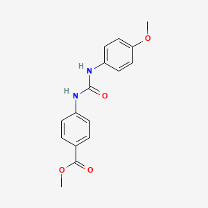 molecular formula C16H16N2O4 B1198292 4-[[(4-Methoxyanilino)-oxomethyl]amino]benzoic acid methyl ester 