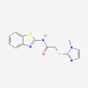 molecular formula C13H12N4OS2 B1198294 N-(1,3-苯并噻唑-2-基)-2-[(1-甲基-2-咪唑基)硫代]乙酰胺 