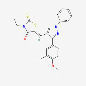 (5Z)-5-{[3-(4-ethoxy-3-methylphenyl)-1-phenyl-1H-pyrazol-4-yl]methylene}-3-ethyl-2-thioxo-1,3-thiazolidin-4-one