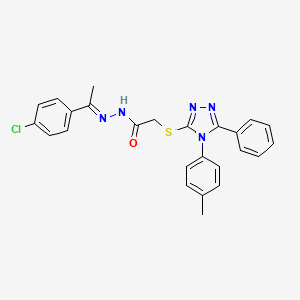 N'-[(1E)-1-(4-chlorophenyl)ethylidene]-2-{[4-(4-methylphenyl)-5-phenyl-4H-1,2,4-triazol-3-yl]sulfanyl}acetohydrazide