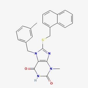 3-Methyl-7-[(3-methylphenyl)methyl]-8-(naphthalen-1-ylmethylsulfanyl)purine-2,6-dione