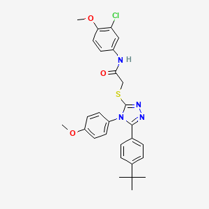 2-{[5-(4-tert-butylphenyl)-4-(4-methoxyphenyl)-4H-1,2,4-triazol-3-yl]sulfanyl}-N-(3-chloro-4-methoxyphenyl)acetamide